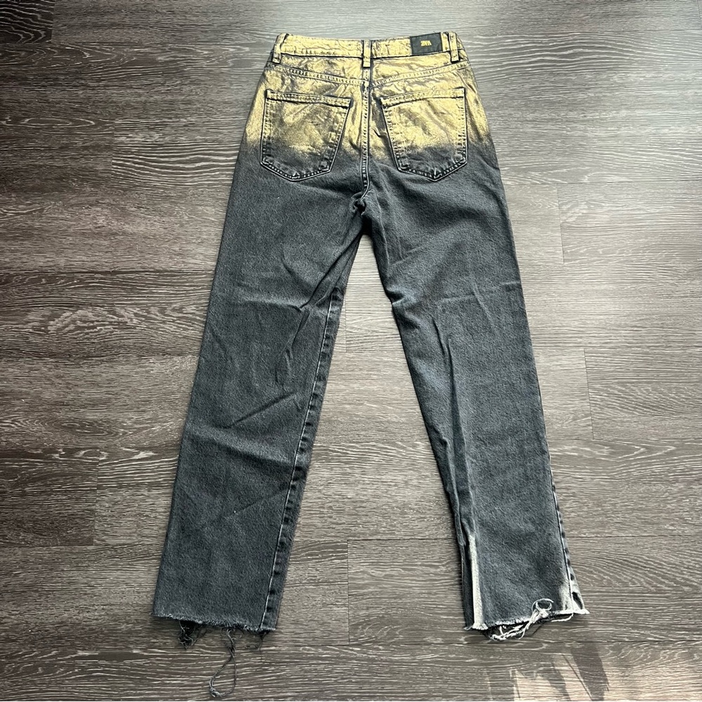 Zara Z1975 High-Waisted Straight-Leg Foil Jeans - Picture 6 of 10